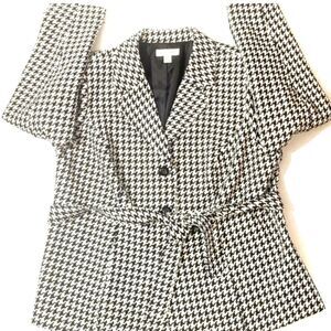 Danillo Houndstooth Coat  Size 18w Black and White